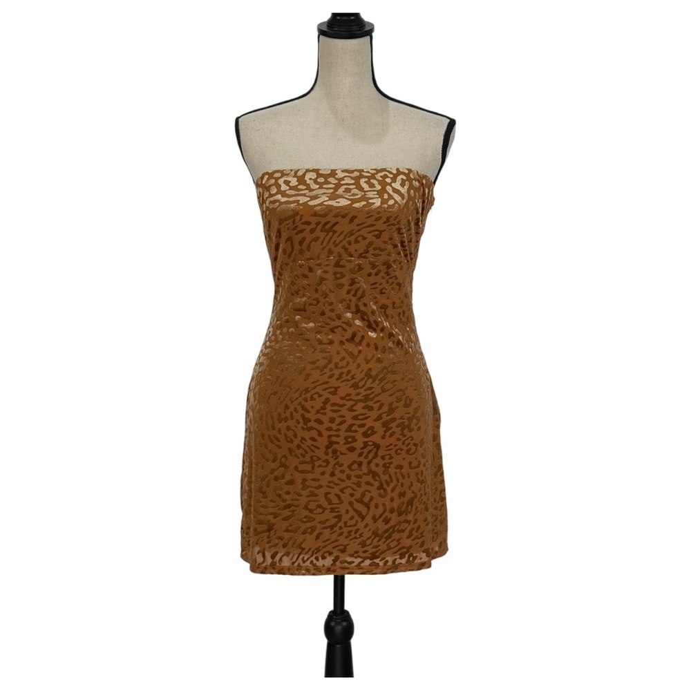 Silence + Noise Strapless Velvet Burnout Mini Dress - Size Large